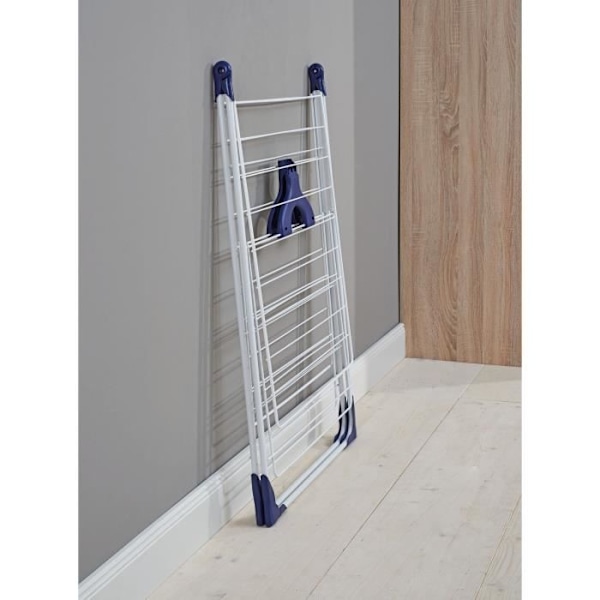Leifheit Classic 200 Flex 81408 tørrestativ, tøjstativ med 20m tørreplads og hævbart sidepanel, hvid