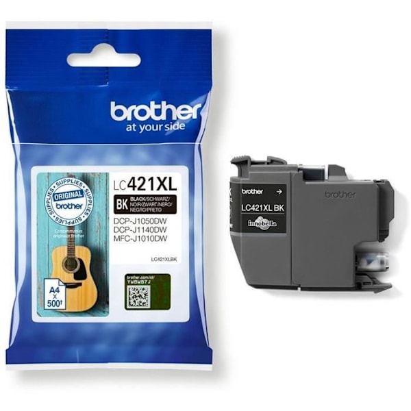 LC421XLBK blækpatron - BROTHER - sort høj kapacitet 500 sider - til DCP -J1050DW, MFC -J1010DW og DCP -J1140DW