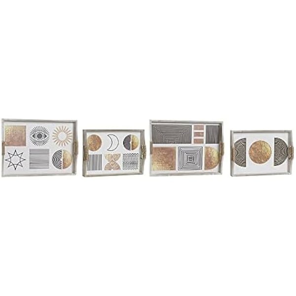 Brickset - DKD Heminredning - Standard - MDF - 40x30x6 cm - Vit, Svart, Guld vit färg