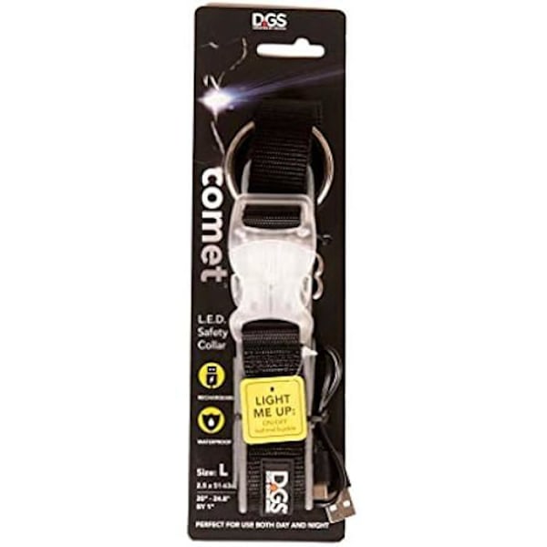 Dog Gone Smart Pet Products DGSLGUC4119 LED-ljus Halsband för Hund Svart Storlek M 40,6-50,8 cm