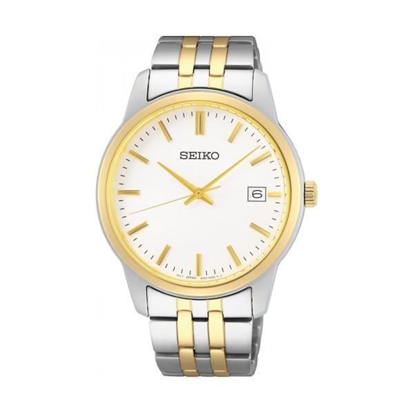 Ur - SEIKO - SUR402P1 - Vandtæt 5 ATM - Sort Læderrem - Kvarts Urværk Svart