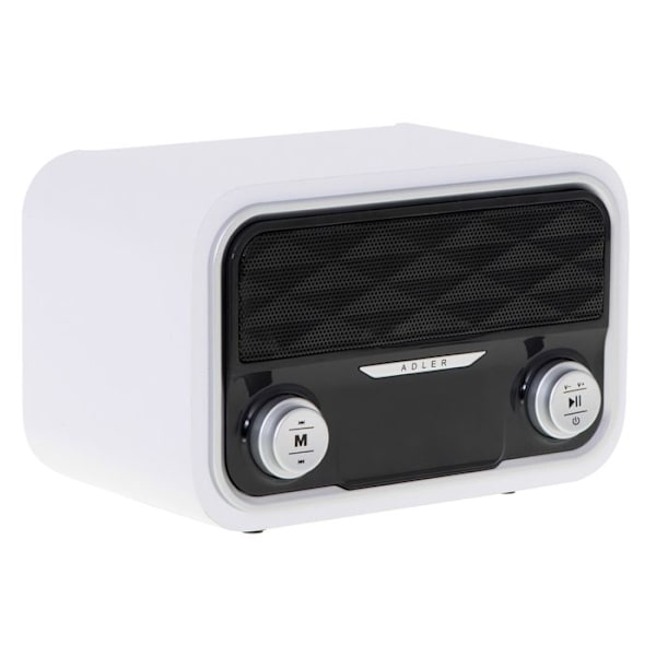 Bluetooth-radio, FM-viritintä, MP3-luento, USB-portti ja SD-kortti, Langaton, Kannettava Adler AD1185 Valkoinen 39181