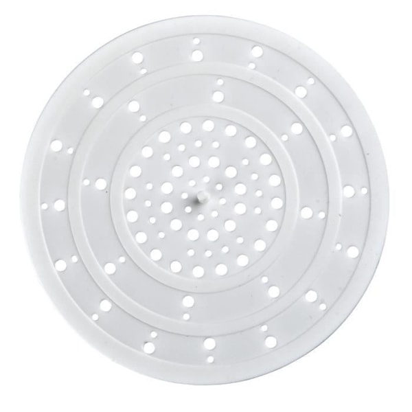 WENKO Silikone vask filter, brusefilter til at fastholde hår og rester, silikone, Ø 12 x 0,3 cm, hvid