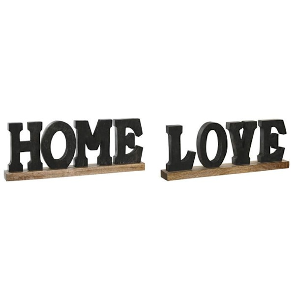 Figurindekoration DKD Home Decor 40x5x15 cm (x2) svart/brun