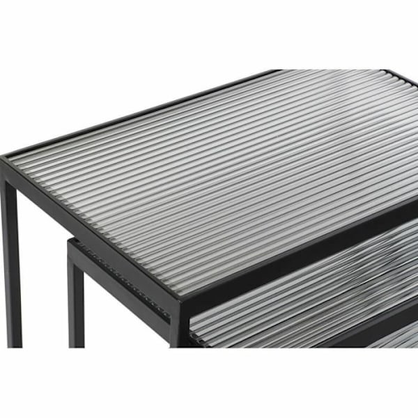 Redeborde af sort metal i glas (58 x 36,5 x 53,5 cm) - 3 stk.