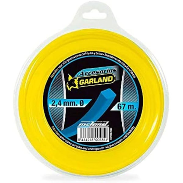 Garland 71023C6724 Fordeler m/67 firkantet nylon til buskrydder 2,4 mm Ø