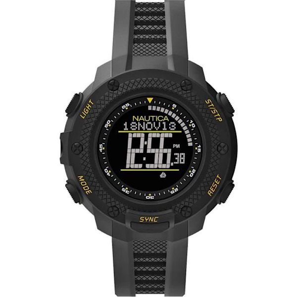 Ur - Nautica - NAI19523G - Digital Quartz - Sort skive - Silikonerem - WR 100m sort