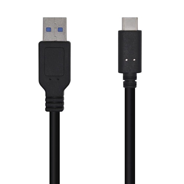 Aisens telefonkabel - A107-0450 - USB 3.1 Gen2 10 Gbps 3 A kabel, type USB-C/M-A/M, sort, 1,5 m
