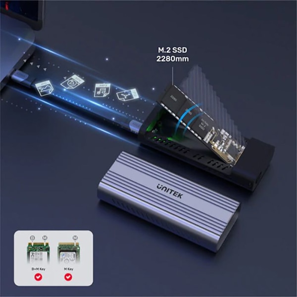 UNITEK-levykehä - M.2 PCIE/NVME 40GBPS USB4 - 1 To - 240 Go - PCIe 3.0 x4 (NVMe)