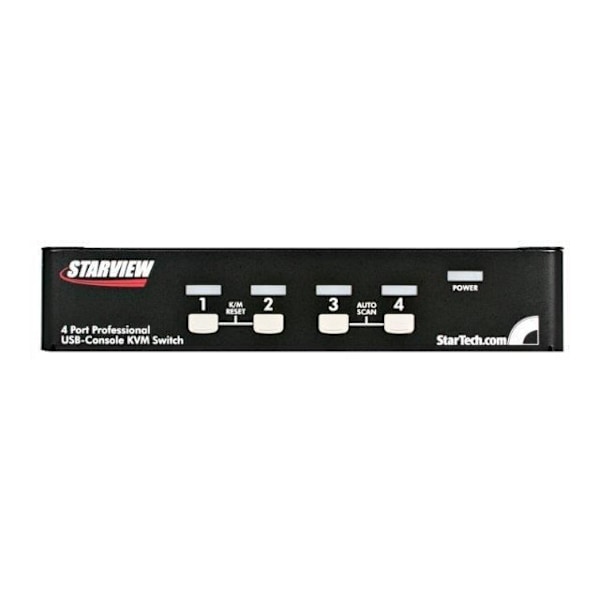 STARTECH KVM-kytkin, 4 porttia VGA USB, telineasennus ja OSD - KVM-kytkin - 1920x1440 - 4 tietokonetta - 1 käyttäjä musta