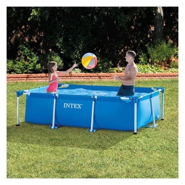 INTEX rörformad ovanjordspool - Metallram - 220 x 150 x 60 cm - Rektangulär - 28270NP