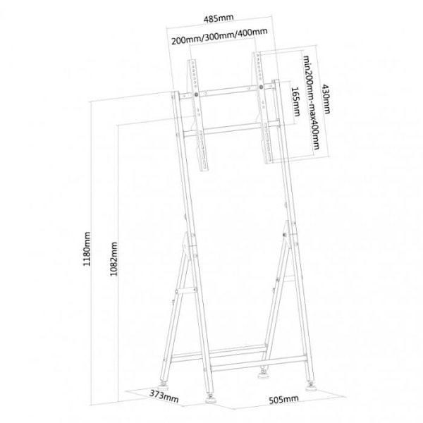 Stativ - NewStar - PLASMA-M1000 - Svart - 32"-55" - Golvstöd