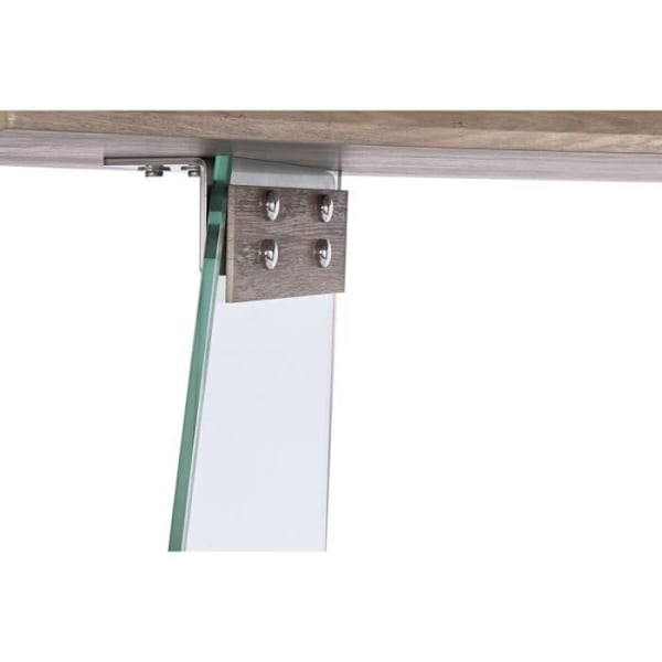 Konsol i glas, træ og MDF - Hvid - 120 x 40 x 76 cm