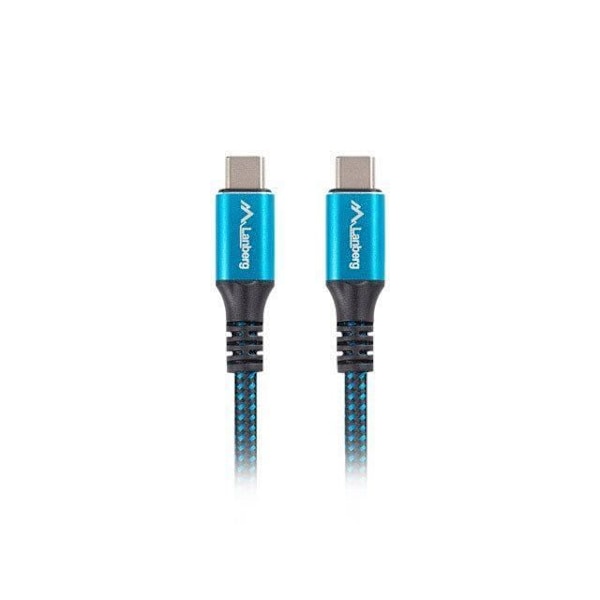 Lanberg USB-kabel 0,12 m USB4 Gen 2x2 USB C Sort, Blå - CA-CMCM-45CU-0012-BK