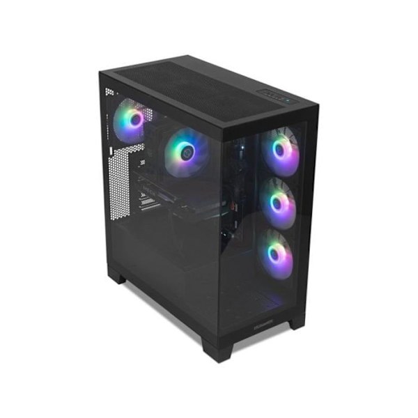 NOX Hummer GLOCK ARGB Semitorre ATX Tempereret Glas USB-C Sort