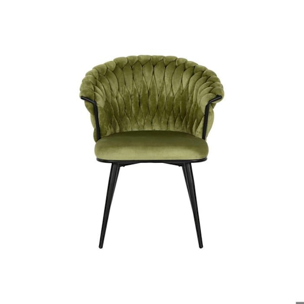 Moderne fløjl og metal stol DKD Home Decor grön/svart
