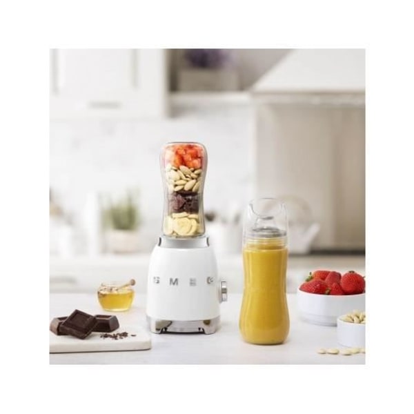 Blender mixerskål - SMEG - PBF01WHEU - 300 Watt - Kapacitet 0,6L - Dobbelt kniv i rustfrit stål ATT_COUL