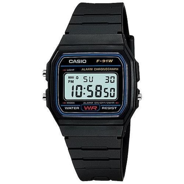 Ur - Casio - F91W-1 - Sport - Digital - Sort harpiks Svart