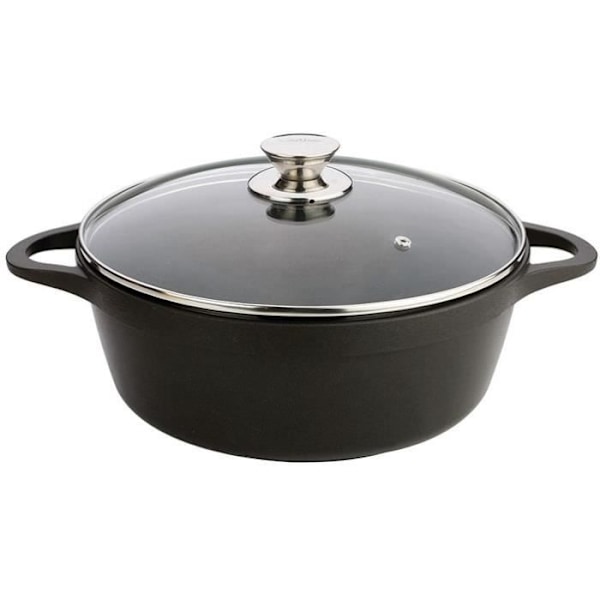 Højinduktionsgryde - VALIRA - D: 20 cm - Sort - Non-stick - Alle varmekilder inklusive induktion - 6 L
