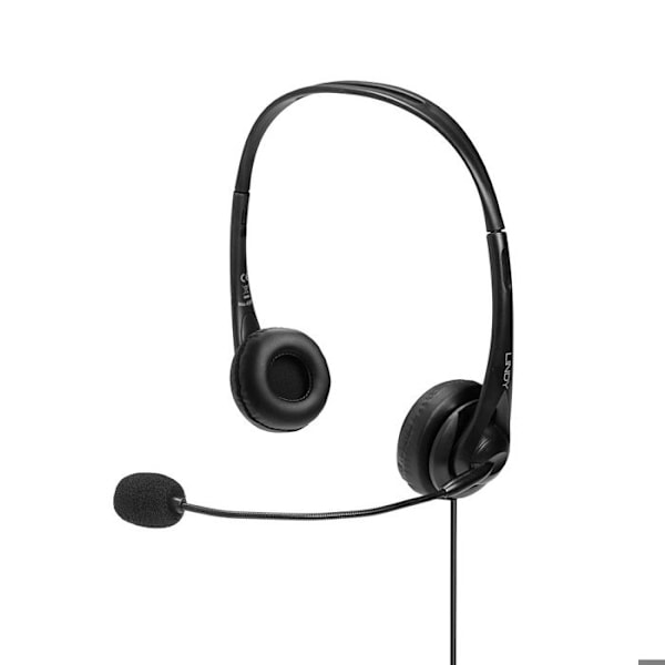 Över-ear hörlurar - Lindy - USB - Svart - Trådad - Justerbar mikrofon