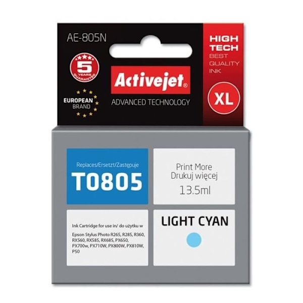 Activejet AE-805N mustepatruuna 1 kpl Yhteensopiva Suuri tuotto (XL) Valokuva syani