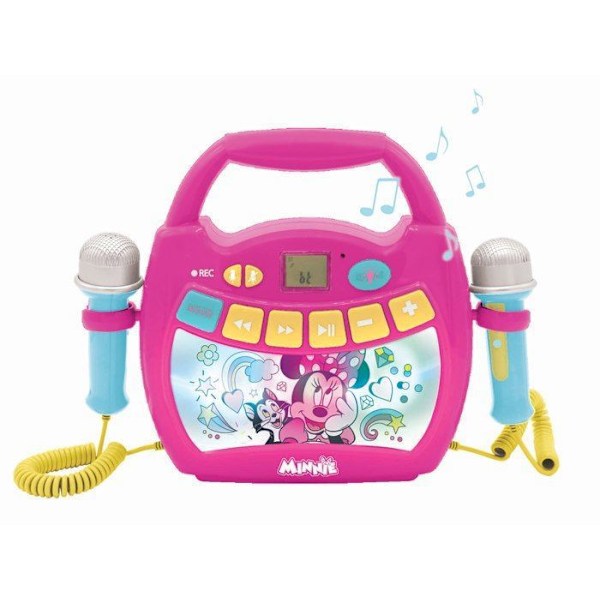 Bluetooth højttaler Minnie Mouse med lyseffekter, mikrofoner og genopladeligt batteri Flerfärgad