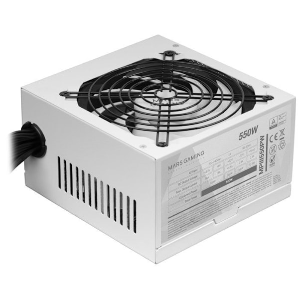 Strømforsyning ATX - Mars Gaming - MPIII550P - 550W - 5 Års Garanti - FDB 120mm Blæser