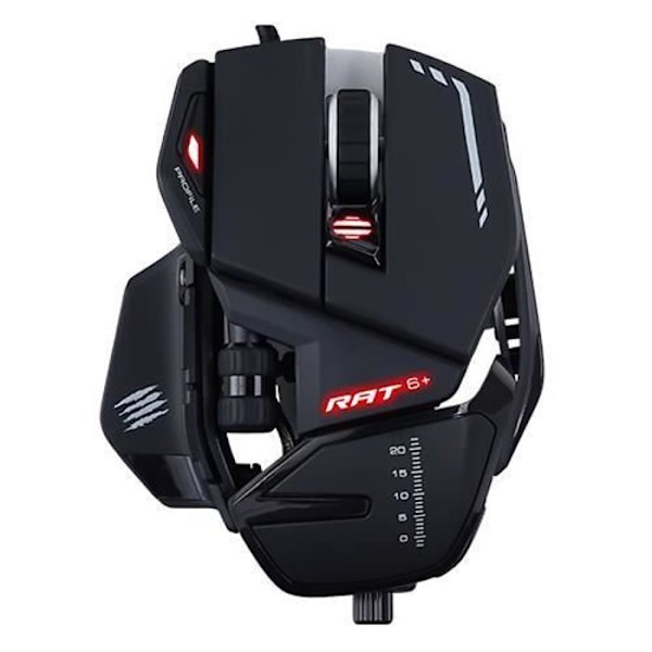 MADCATZ RAT 6+ Sort kablet gamingmus - 11 knapper - RGB LED - 12000 DPI - Pixart PMW3360 Sort