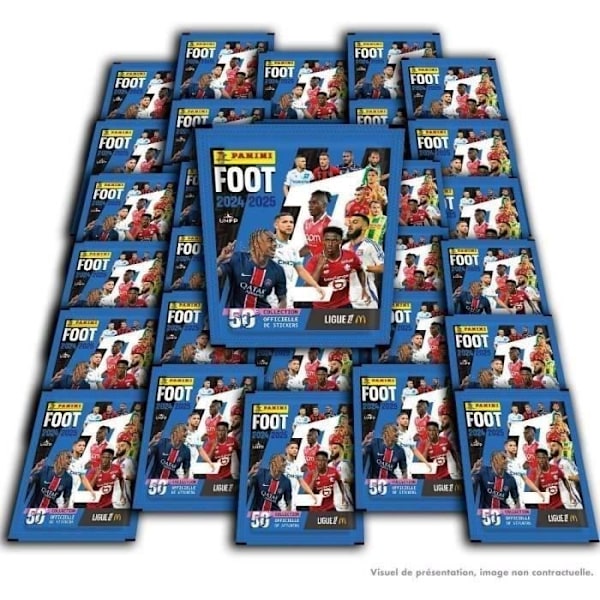 Rakkulehti - PANINI - Jalkapallo Ligue 1 2024-2025 - McDonald's - 12 pakkausta - 2 lahjaksi - 98 tarraa Flerfärgad