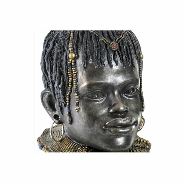 Afrikansk dekorativ figur 26 x 20 x 42 cm svart kolonial beige (2 enheter)