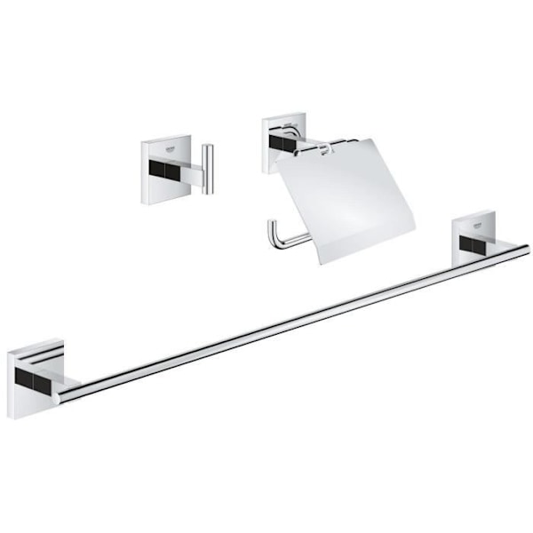 Sæt af tilbehør - GROHE - Start Cube - Krom - 3-i-1 - Skjulte fastgøringer Krom