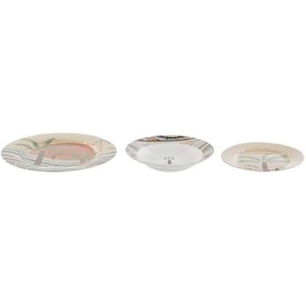 Astiasetti - HOME ESPRIT - 18 kpl - Posliini - Monivärinen - 27 x 27 x 2 cm Flerfärgad