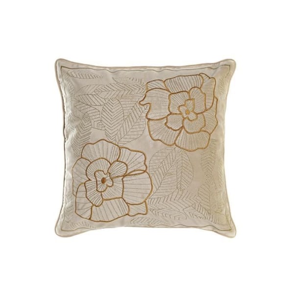 gyllene kudde 45 x 10 x 45 cm blommor