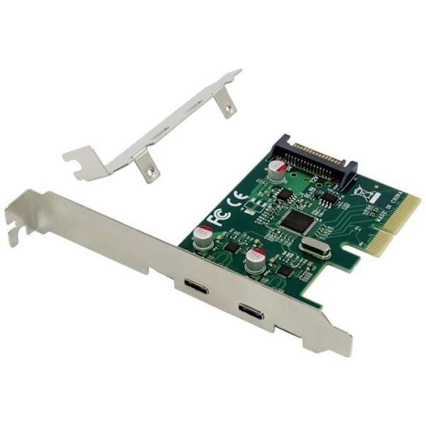 USB-C -LIITINLAITE - CONCEPTRONIC - EMRICK07G - 2 porttia - 10 Gb/s - PCI-Express Vihreä