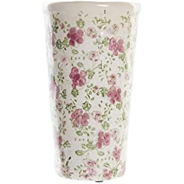 Vase - DKD Home Decor - Standard - Hvid, Grøn, Granat - Stentøj - 14x14x25 cm Vit, Grön