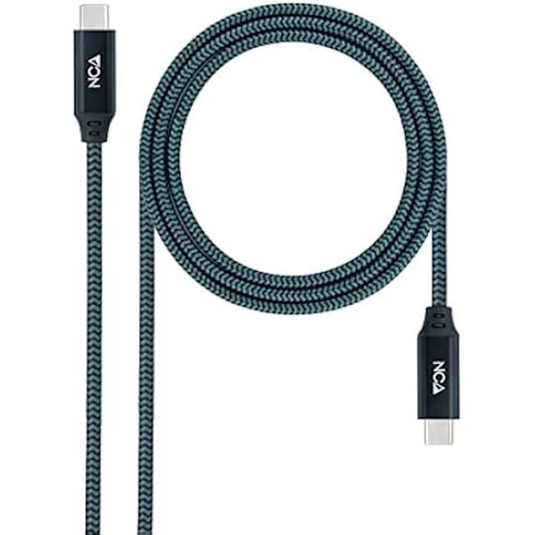 Nanokabel USB 3.2 Gen2x2 20Gbps 5A/100W 4K/60Hz USB-C/M-USB-C/M-kabel, grå/sort, 1 m