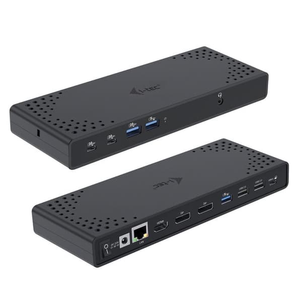 USB-C-telakka - I-TEC - KolmoDISPLAY DS - 3 näyttöä 4K - 100W - Musta