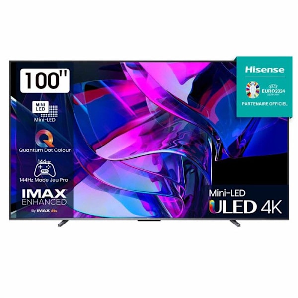 Hisense 100U7KQ 254 cm 4K QLED TV Sort Sort