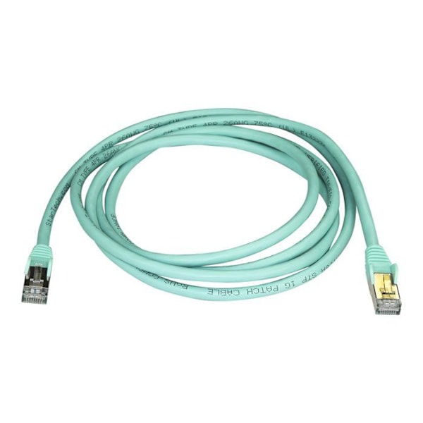 Netværkskabel Cat6a STP - STARTECH - 2 m Aqua - Skærmet - Modstandsdygtig over for træk - RJ45 Han
