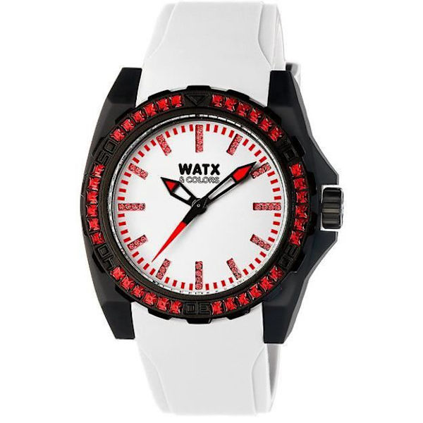Dameur til kvinder - WATX&COLORS - BLACKOUT RWA1884 - Kvarts - Analog - Sort silikone Svart vit
