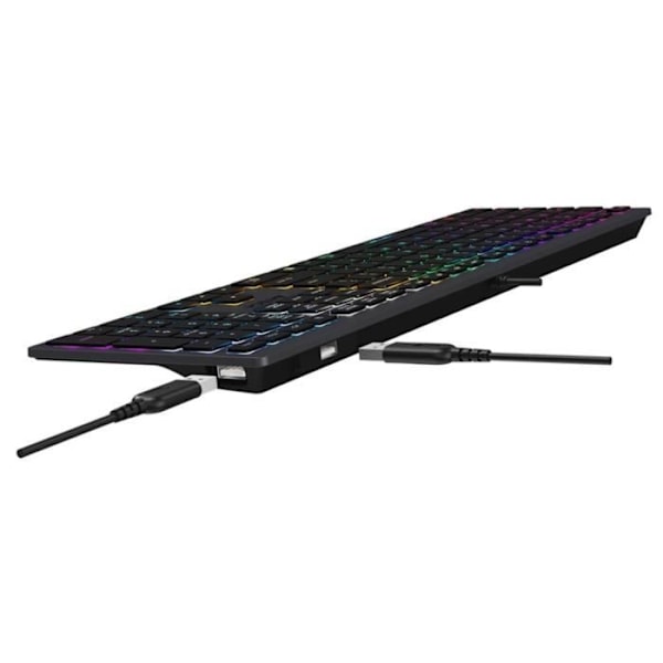 QWERTY-peliohjain A4Tech FX60H 2x USB-porttia Plug & Play USB-yhteys 1,5 m kaapelin pituus (neon-taustavalotus)