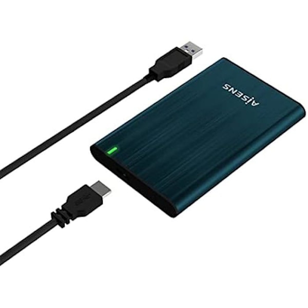 Eksternt kabinet til 2,5" SATA A USB 3.0/USB3.1 GEN1 harddisk - AISENS - ASE-2525PB - Pacific Blue