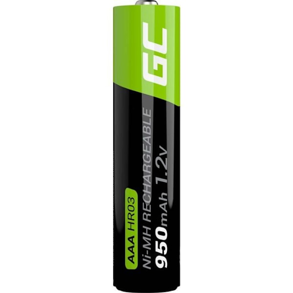 Green Cell 950mAh 1,2V Paket med 4 uppladdningsbara Ni-MH-batterier Typ AAA, Förladdade, hög kapacitet, HR03-batteri, låg självurladdning