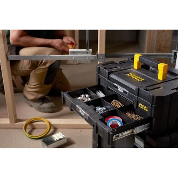 Mallette Grand Volume avec Porte-Outils Tstak-Fatmax STANLEY 23L - 44 x 33,17 x 32,61 cm - FMST1-71971 Svart