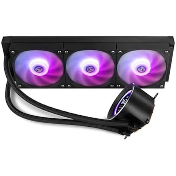 NOX XTREME PRODUCTS X-360 LCD BLACK - ARGB nestejäähdytys mukautettavalla LCD-näytöllä, Intel ja AMD, 3 tuuletinta