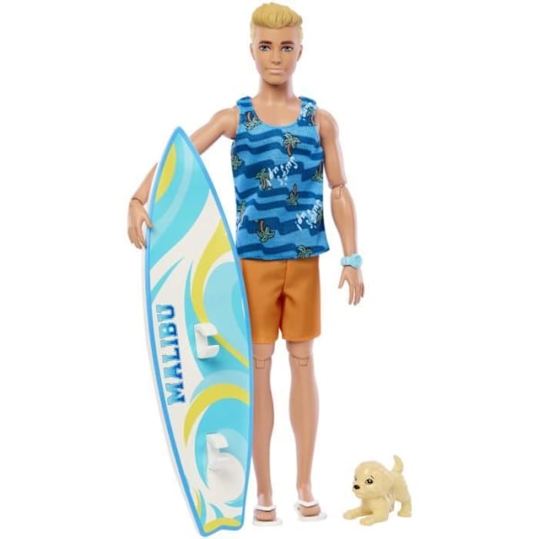 BARBIE - BARBIE KEN SURFFIGUURI + TARVIKKEET (CP6) - 21A - nukke - 3 vuotta ja + Flerfärgad