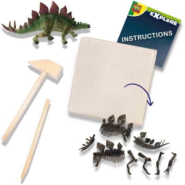 Dinosaur- og skeletudgravning 2 i 1 - Stegosaurus - SES CREATIVE Flerfärgad