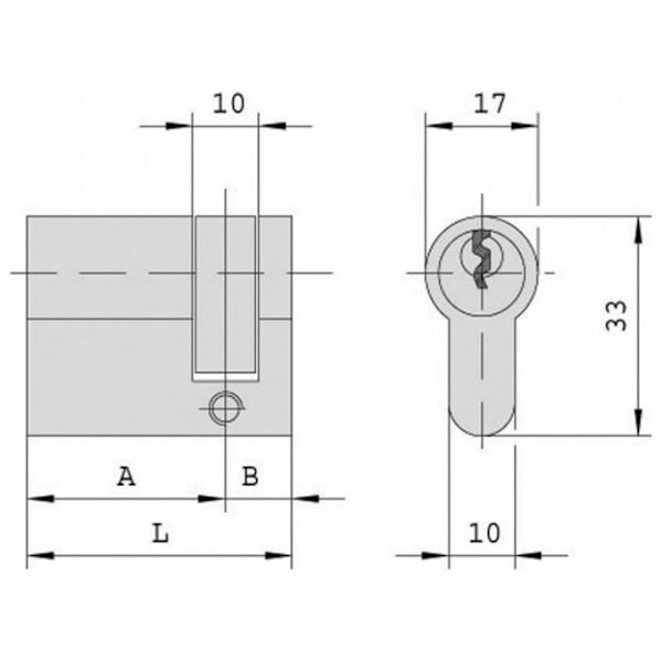 CISA 08030.03.0 - Cylinder 40 - 10 Messing L-15 08030.03.0
