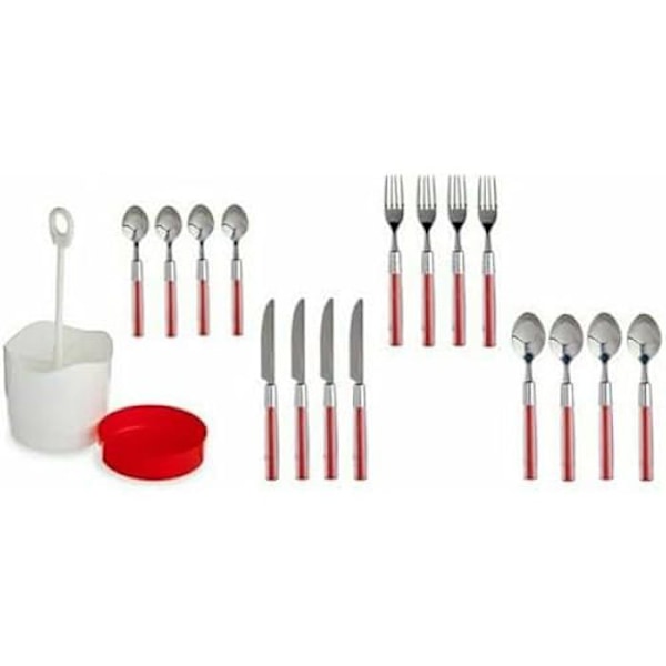 Bestickset - Kinvara - S3625632 - Rostfritt stål - 8 enheter - Röd Röd