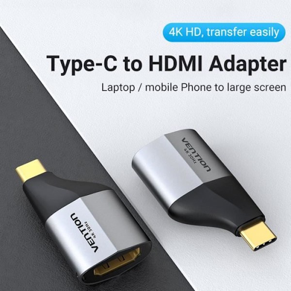 VENTION USB C Adapter HDMI 4K 60Hz Kompatibel med MacBook Pro 2019/2018/2017, MacBook Air, iPad Pro 2018, Samsung Galaxy S10